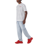 ZEE WHITE NAVY STRIPE CREW NECK T-SHIRT