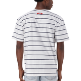 ZEE WHITE NAVY STRIPE CREW NECK T-SHIRT