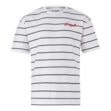 ZEE WHITE NAVY STRIPE CREW NECK T-SHIRT
