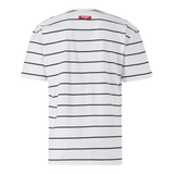 ZEE WHITE NAVY STRIPE CREW NECK T-SHIRT