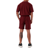 HARRY BURGUNDY EMBOSSED SHORTS