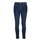 ZOE CONTOUR CURVY DARK WASH SKINNY WITH BUTTON FLY