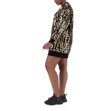 NTOMZ BLACK GOLD OVERISZED SWEAT DRESS