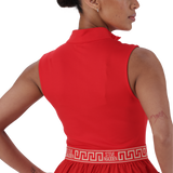 FARAH RED FIT & FLARE QUARTER ZIP DRESS