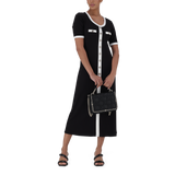 CLAUDIA BLACK MIDI DRESS WITH POPPERS