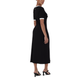 CLAUDIA BLACK MIDI DRESS WITH POPPERS