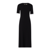 CLAUDIA BLACK MIDI DRESS WITH POPPERS