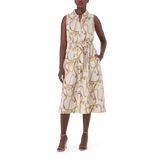 SOLANGE CREAM FIT & FLARE SHIRT DRESS