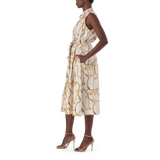 SOLANGE CREAM FIT & FLARE SHIRT DRESS