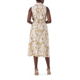 SOLANGE CREAM FIT & FLARE SHIRT DRESS