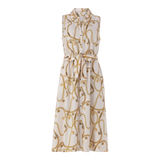 SOLANGE CREAM FIT & FLARE SHIRT DRESS