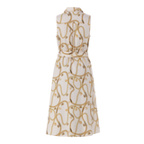 SOLANGE CREAM FIT & FLARE SHIRT DRESS