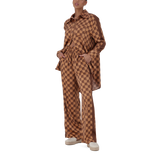 AZARA MOCHA MONOGRAM WIDE LEG PANT