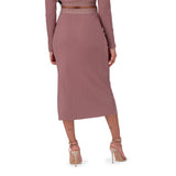 KARSYN DARK TAUPE BODYCON MIDI SKIRT