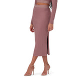 KARSYN DARK TAUPE BODYCON MIDI SKIRT