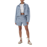 JAYDA LIGHT BLUE JACQUARD DENIM SHACKET