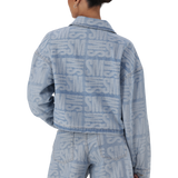 JAYDA LIGHT BLUE JACQUARD DENIM SHACKET