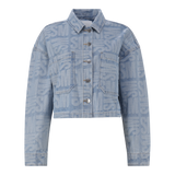 JAYDA LIGHT BLUE JACQUARD DENIM SHACKET
