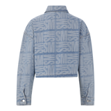 JAYDA LIGHT BLUE JACQUARD DENIM SHACKET