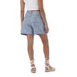 JULIA LIGHT BLUE JACQUARD BERMUDA DENIM SHORTS