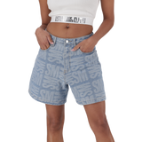 JULIA LIGHT BLUE JACQUARD BERMUDA DENIM SHORTS