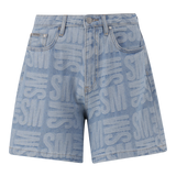 JULIA LIGHT BLUE JACQUARD BERMUDA DENIM SHORTS