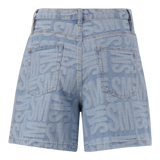 JULIA LIGHT BLUE JACQUARD BERMUDA DENIM SHORTS