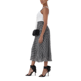 PAIGE BLACK/WHITE PLEATED MIDI SKIRT