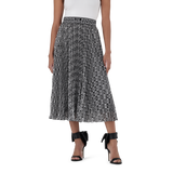 PAIGE BLACK/WHITE PLEATED MIDI SKIRT