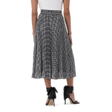 PAIGE BLACK/WHITE PLEATED MIDI SKIRT