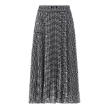 PAIGE BLACK/WHITE PLEATED MIDI SKIRT