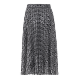 PAIGE BLACK/WHITE PLEATED MIDI SKIRT