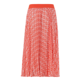 PAIGE TANGERINE PLEATED MIDI SKIRT