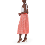 PAIGE TANGERINE PLEATED MIDI SKIRT