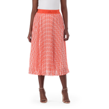 PAIGE TANGERINE PLEATED MIDI SKIRT