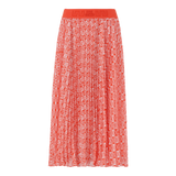 PAIGE TANGERINE PLEATED MIDI SKIRT