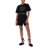 HOLLY BLACK HIGH WAISTED SHORTS WITH POPPERS