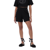 HOLLY BLACK HIGH WAISTED SHORTS WITH POPPERS