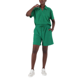 BELLA EMERALD EMBOSSED LOGO JOGGER SHORTS