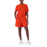 BELLA TANGERINE EMBOSSED LOGO JOGGER SHORTS