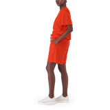 BELLA TANGERINE EMBOSSED LOGO JOGGER SHORTS