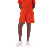 BELLA TANGERINE EMBOSSED LOGO JOGGER SHORTS