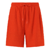 BELLA TANGERINE EMBOSSED LOGO JOGGER SHORTS