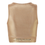 PARIS GOLD METALLIC CROSS OVER CROPPED TOP