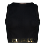 BRIA BLACK HIGH NECK FITTED TOP