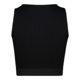 BRIA BLACK HIGH NECK FITTED TOP