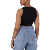 BRIA BLACK HIGH NECK FITTED TOP