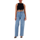 BRIA BLACK HIGH NECK FITTED TOP