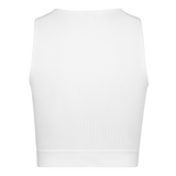 BRIA WHITE HIGH NECK FITTED TOP