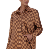 MALIYAH MOCHA MONOGRAM SHIRT